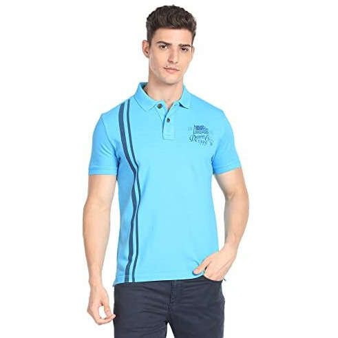 U.S. Polo Assn. Men's Striped Slim Fit T-Shirt (Udoen1Polo98_Blue
