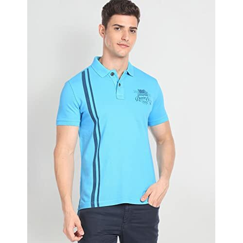 U.S. Polo Assn. Men's Striped Slim Fit T-Shirt (Udoen1Polo98_Blue