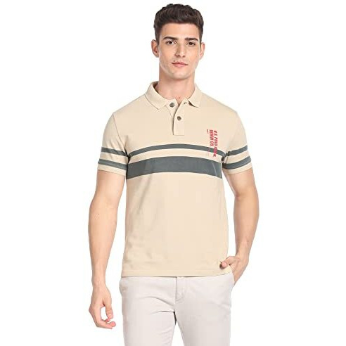 U.S. Polo Assn. Mens Hs Polo Neck Slim Fit T-Shirts (Udtshs0362_Grey_L)