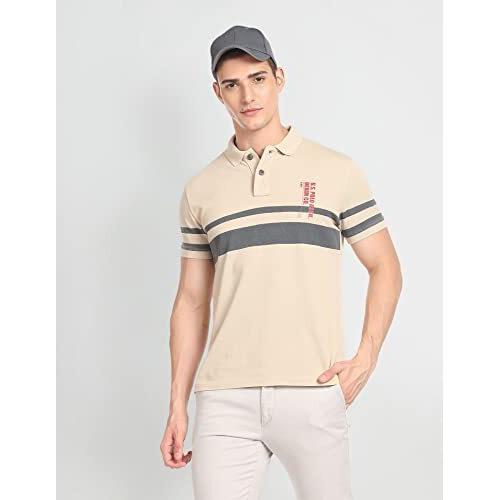 U.S. Polo Assn. Mens Hs Polo Neck Slim Fit T-Shirts (Udtshs0362_Grey_L)