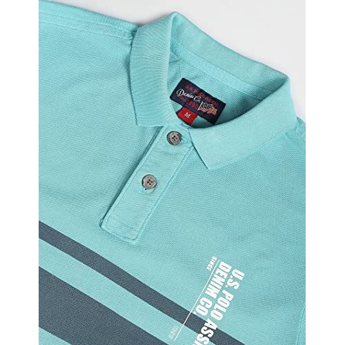U.S. Polo Assn. Men's Striped Slim Fit T-Shirt (Udoen1Polo104_Turquoise