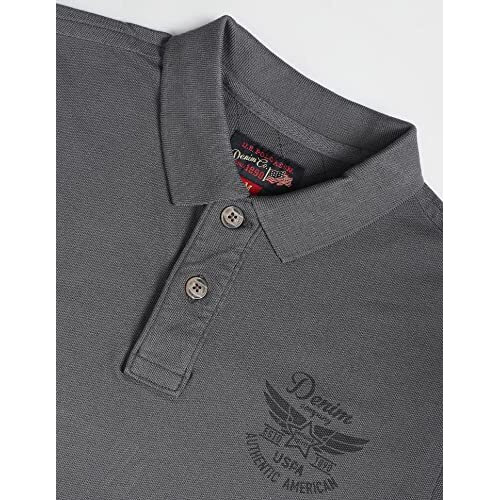 U.S. Polo Assn. Men's Phulkari Slim Fit T-Shirt (Udoen1Polo107_Charcoal