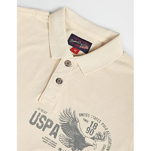 U.S. Polo Assn. Men's Phulkari Slim Fit T-Shirt (Udoen1Polo111_Peach