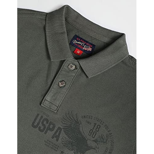 U.S. Polo Assn. Men's Cotton Phulkari Slim Fit T-Shirt (Udoen1Polo112_Olive, Medium