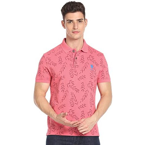 U.S. Polo Assn. Men's Phulkari Slim Fit T-Shirt (Udoen1Polo113_Pink
