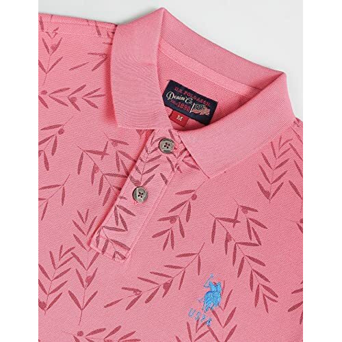 U.S. Polo Assn. Men's Phulkari Slim Fit T-Shirt (Udoen1Polo113_Pink