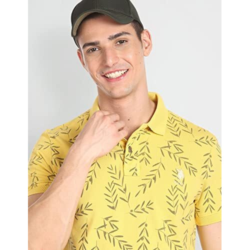 U.S. Polo Assn. Men's Phulkari Slim Fit T-Shirt (Udoen1Polo116_Mustard