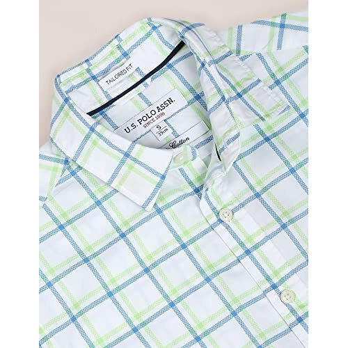 U.S. Polo Assn. Men's Checkered Regular Fit Shirt (Ussht-G33_Green