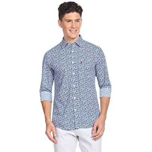 U.S. Polo Assn. Mens Printed Fs Regular Fit Shirts (Usshtfx0094_Lt. Blue_L)