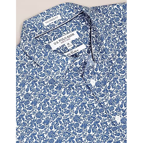 U.S. Polo Assn. Mens Printed Fs Regular Fit Shirts (Usshtfx0094_Lt. Blue_L)