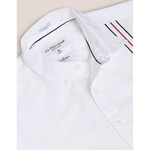 U.S. Polo Assn. Mens Cotton Solid Fs Regular Fit Shirts (Usshtfx0108_White_Small)