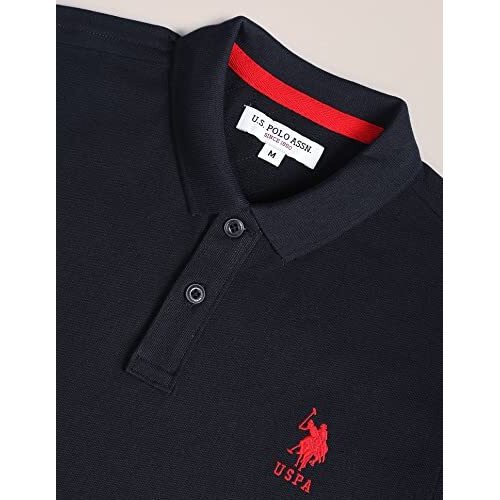 U.S. Polo Assn. Cotton Men's Solid Slim Fit T-Shirt (Usoen1Polo39_Navy, Medium
