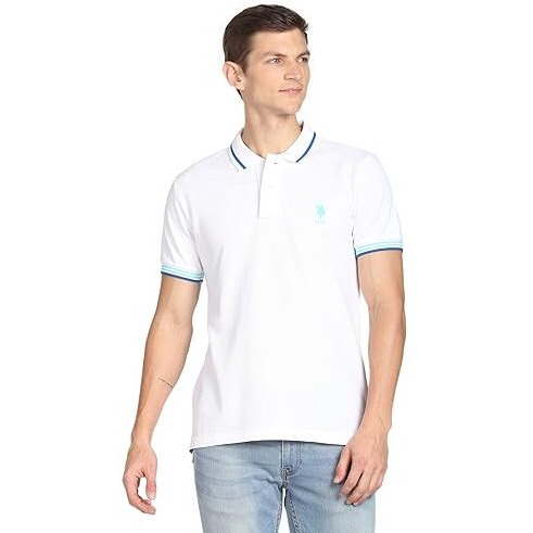 U.S. Polo Assn. Men's Slim Fit Polo Shirt (Ustshf0139_White