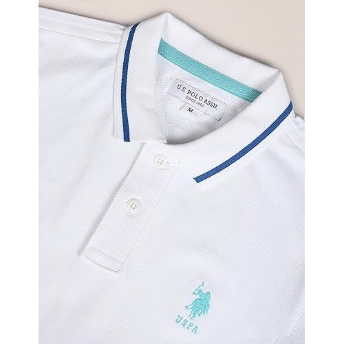 U.S. Polo Assn. Men's Slim Fit Polo Shirt (Ustshf0139_White