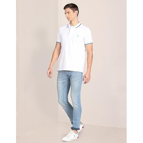 U.S. Polo Assn. Men's Slim Fit Polo Shirt (Ustshf0139_White