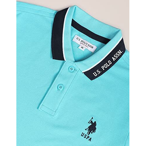 U.S. Polo Assn. Men's Solid Slim Fit T-Shirt (Usoen1Polo51_Aqua S)