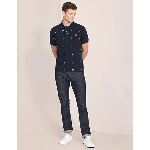 U.S. Polo Assn. Mens Half Sleeve Polo T-Shirts (Ustshf0189_Navy_Xxl)