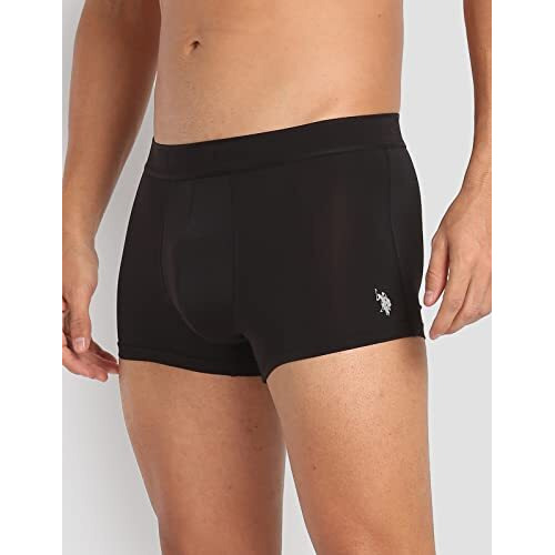 U.S. Polo Assn. Mens Nylon Stretch Moisture Wicking At001 Active Trunks - Pack Of 1 (Black M)