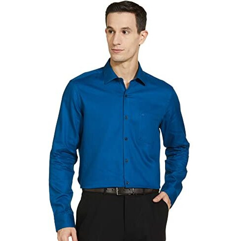 Arrow Men's Solid Full Sleeve Slim Fit Cutaway Collar Cotton Formal Shirt (Arcbosh0007_Medium Blue_42)