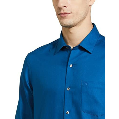 Arrow Men's Solid Full Sleeve Slim Fit Cutaway Collar Cotton Formal Shirt (Arcbosh0007_Medium Blue_42)