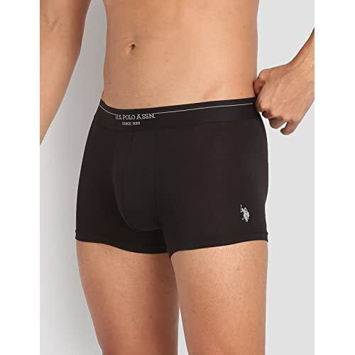 U.S. Polo Assn. Mens Modal Cotton Stretch Antibacterial Pt003 Premium Trunks - Pack Of 1 (Black M)