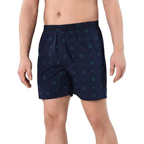 U.S. Polo Assn. Cotton Blend Men Dual Pocket All Over Print Ex002 Boxers - Pack Of 1 (Navy-Shields M)