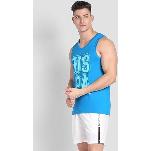 U.S. Polo Assn. Cotton Men's Regular Fit Vest (Iybd-Pl_Dusty Blue, Large
