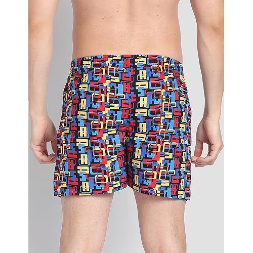 U.S. Polo Assn. Men's Cotton Blend Modern Boxer Shorts (Pack Of 1) (Iyac-Pr_Black/Blue-Uspa Typog