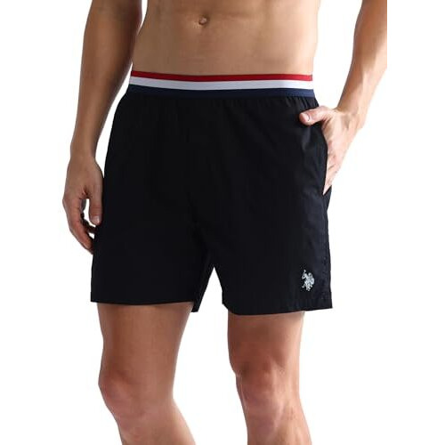 U.S. Polo Assn. Men's Cotton Blend Classic Solid Boxer Shorts (Pack Of 1) (Iybe-Pl_Black