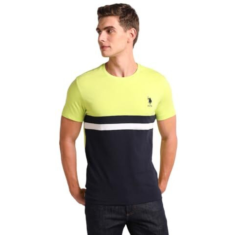 U.S. Polo Assn. Men's Colorblock Slim Fit Shirt (Ustshf0309_Green