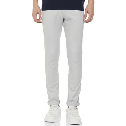Arrow Men's Solid Slim Fit Acrylic Casual Trouser