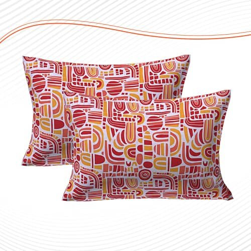 Kuber Industries Double Bedsheet(228 * 254 Cm)|Cotton 120 Tc Luxury Printed Soft & Lightweight Bedsheet For Double Bed With 2 Pillow Covers (Red)