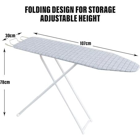 Kuber Industries 42 Inch Ironing Board For Clothes|Adjustable Height Ironing Stand|Press Table For Home (Grey)