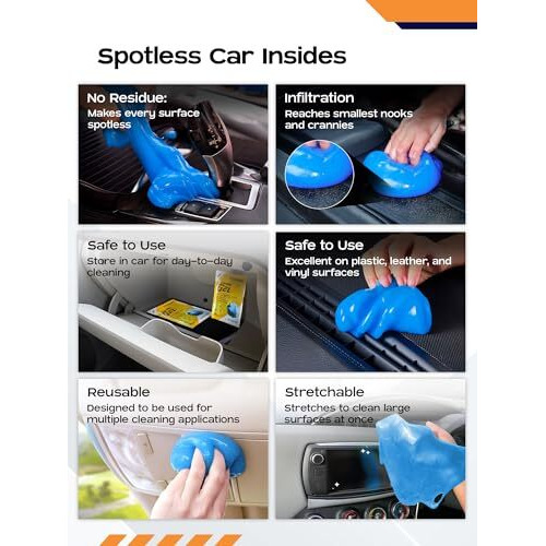 Carbinic Car Cleaning Gel Kit | Universal Gel For Car Accessories Laptop Keyboard Gadgets | Multipurpose Interior Dust Cleaning | Dashboard Gap Corner Cleaner (75 Grams- Packet, Moq-3)