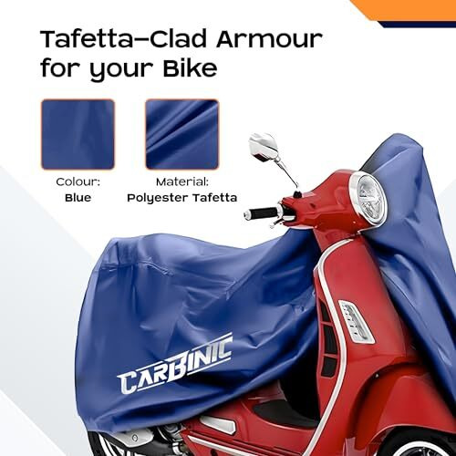 Carbinic Water Resistant Scooter Cover Honda Activa 6G Tvs Jupiter Bajaj Chetak Electric Scooty Dustproof Washable Uv Proof Scratchproof With Mirror Pocket Blue, For