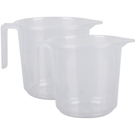 Kuber Industries Bathroom Mug | Plastic Bath Mug For Bathroom | Strong Mug For Bathroom | Toilet Mug | Washroom Jug | Mug For Bathing | 1500 Ml | Pack Of 2 | Transparent