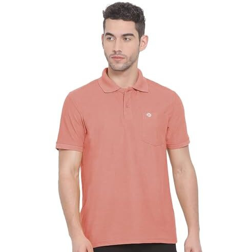 Lux Nitro Men's Solid Regular Fit T-Shirt (Pkt_Polo_Coral