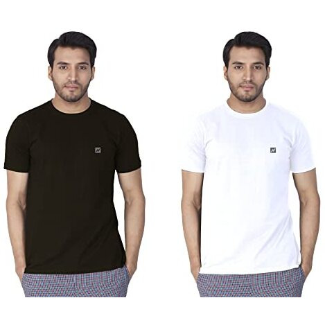 Lux Nitro Pack Of 2 Men's Round Neck Solid Tshirt