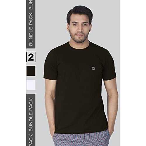 Lux Nitro Pack Of 2 Men's Round Neck Solid Tshirt