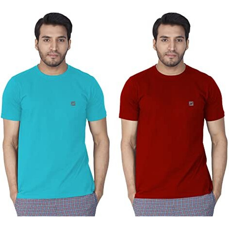 Lux Nitro Men's Regular Fit (Round Neck T-Shirt_Multicolor L)