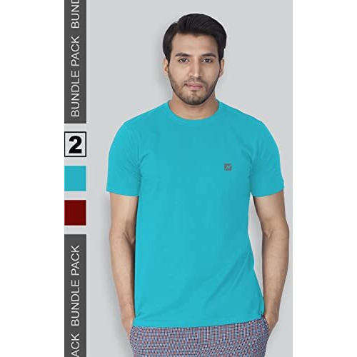 Lux Nitro Men's Regular Fit (Round Neck T-Shirt_Multicolor L)
