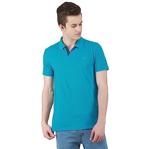 Duke Stardust Men Half Sleeve Cotton T-Shirt (Lf5400_Methyl Blue_L)