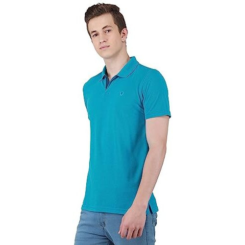 Duke Stardust Men Half Sleeve Cotton T-Shirt (Lf5400_Methyl Blue_L)