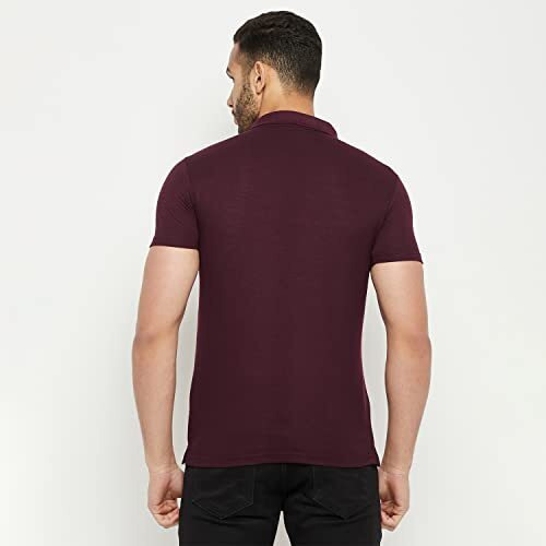 Duke Stardust Men Half Sleeve Polo Neck Cotton T-Shirt (Lf5400_Potent Purple_L)