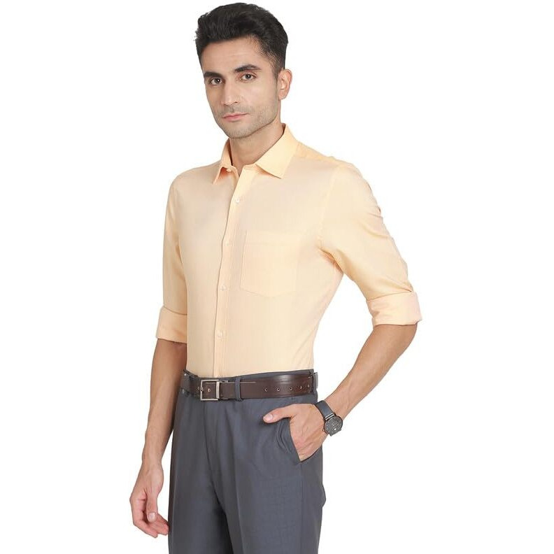 Turtle Men 100% Cotton White Printed Slim Fit Full Sleeve Formal Shirt