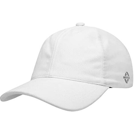 Nivia Curve Cap Adjustable Closure | Cotton Headwear Cap For Men (Off-White, Size-L/Xl)