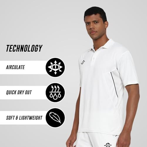Nivia Crick 1000 Cricket Jersey (M,White)