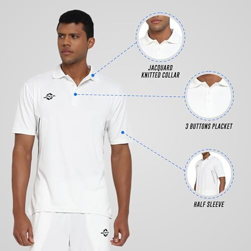 Nivia Crick 1000 Cricket Jersey (M,White)