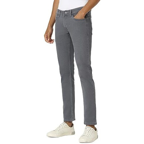 Peter England Men's Mid Wash Stretchable Mid Rise Jeans Navy Blue, 32