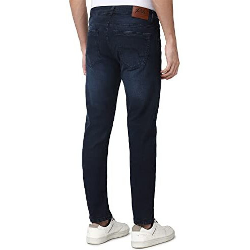 Peter England Men's Mid Wash Stretchable Mid Rise Jeans Dark Navy, 30